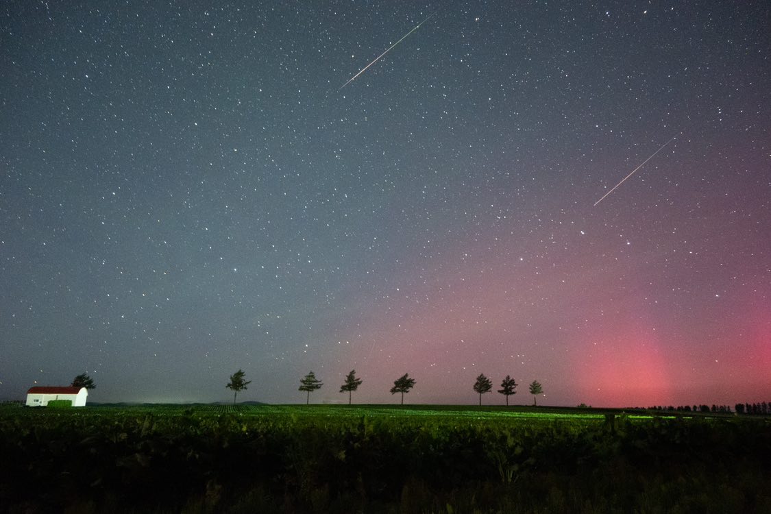 オーロラとペルセウス座流星群