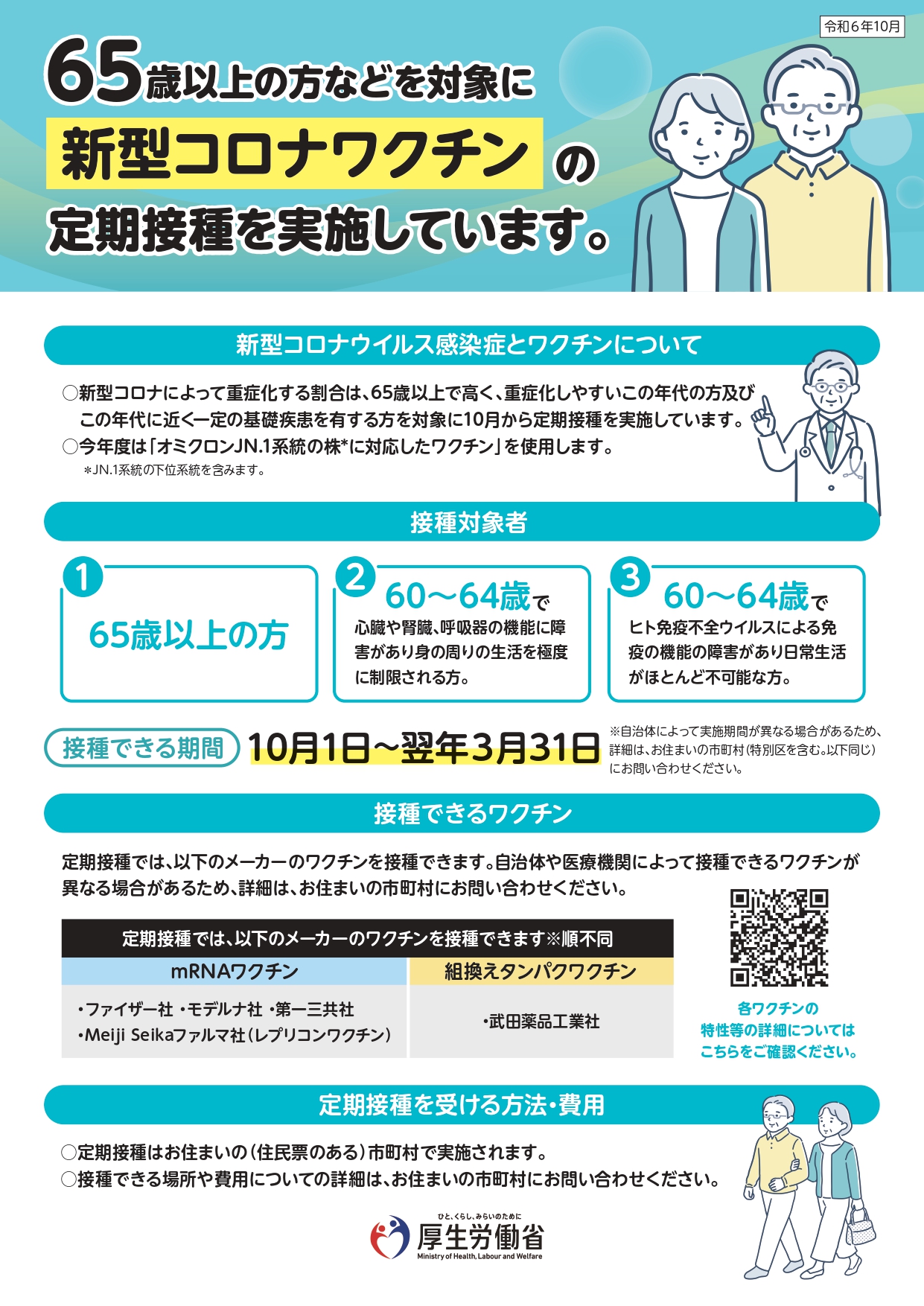 令和6年度 コロナワクチン接種について