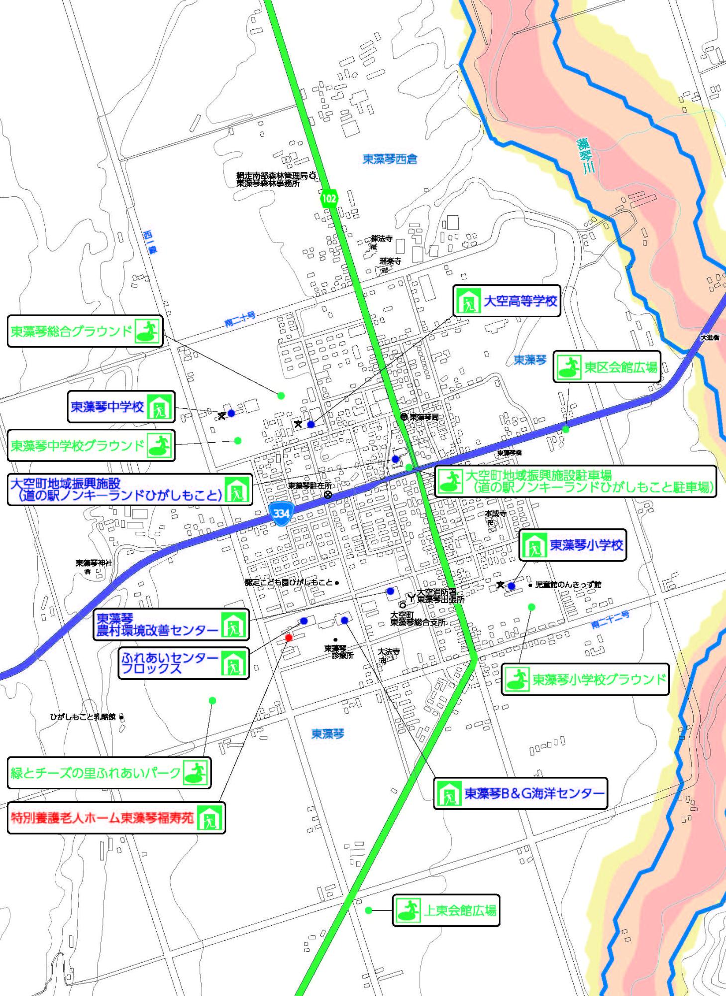 東藻琴市街地 拡大図10,000