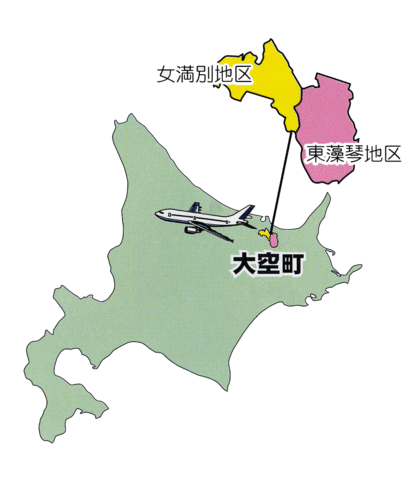 大空町の位置を示した北海道の地図